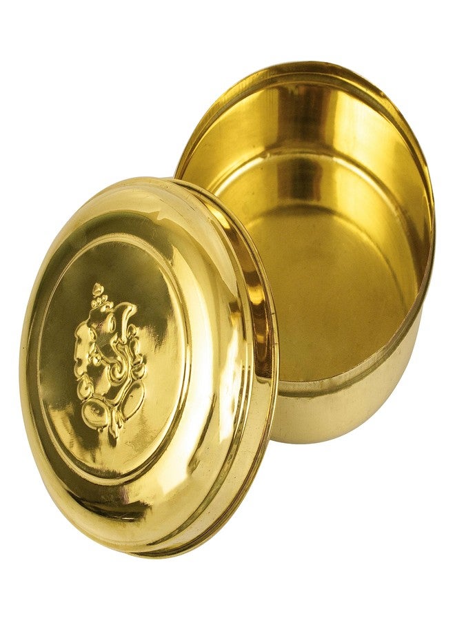 Spillbox Tradition Handicrafted Pure Brass Container|Prasadham Box Mandir|Tiffen,Lunch Box | Roli |Dry Fruit box |Gift Box | Diwali best for Return gift (medium, 1) - Image 3